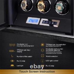 Automatic Rotation LED 24 Watch Winder Display Box Case Storage LCD Touch Screen