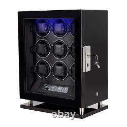 Automatic Watch Winder 9 Watches LCD Touch Screen Display Storage Box Case US