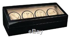 Automatic Watch Winder Display Storage Case Box Black Wood Dual Double Quad 8+12