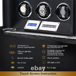 Automatic Watch Winder For 9 Watches Display Box Storage Organizer Case Box US