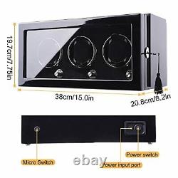 Automatic Watch Winder for 3 Watches, DUKWIN Watch Box Storage Display Case with