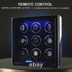 Automatic Watch Winder for 9 Watches Display Storage Case Box with Quiet Motor