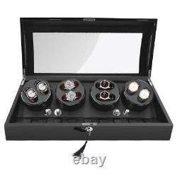 Automatic Watch Winder with Display Case Quiet Motor 8+9 Storage AC Adapter