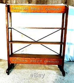 Awesome Old National Biscuit Company Oak General / Country Store Display Stand