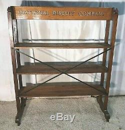 Awesome Old National Biscuit Company Oak General / Country Store Display Stand