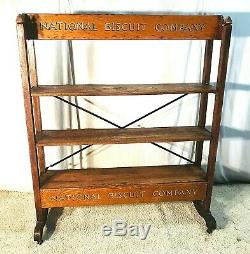 Awesome Old National Biscuit Company Oak General / Country Store Display Stand