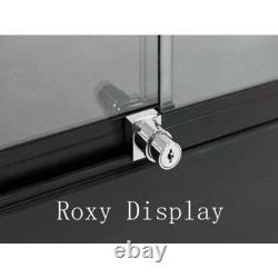 Black Aluminum Glass Tower Extra Vision Display 72 Inch Showcase with Lock & LED