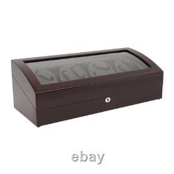 Black Automatic Watch Winder 8+9 Display Case Silent Watch Storage Box W 5 Modes