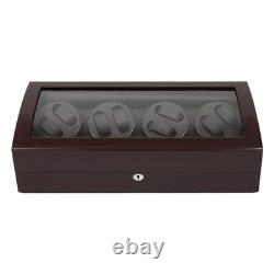 Black Automatic Watch Winder 8+9 Display Case Silent Watch Storage Box W 5 Modes