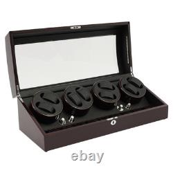 Black Automatic Watch Winder 8+9 Display Case Silent Watch Storage Box W 5 Modes