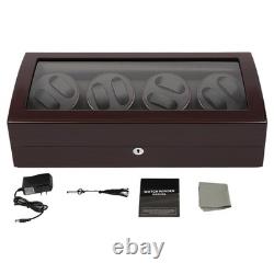 Black Automatic Watch Winder 8+9 Display Case Silent Watch Storage Box W 5 Modes