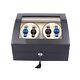 Black Automatic Watch Winder Rotation Storage Case Wooden Display Box 4+6 Grids
