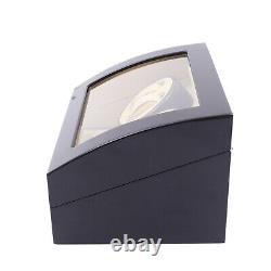 Black Automatic Watch Winder Rotation Storage Case Wooden Display Box 4+6 Grids