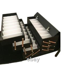 Black Box Organizer Display Case 64 Sun Eyeglasses Storage Holder Portable Tool