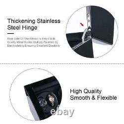 Black Leather 8+9 Automatic Rotation Watch Winder Storage Display Case Box