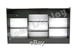 Black Ledgetop Counter Display Showcase Store Fixture Knock Down #LTC-GL6BK-SC