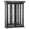 Black Wall Curio Cabinet Display Case Glass Doors & Shelves Home Storage Decor