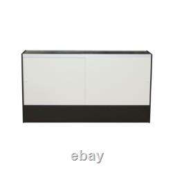 Black Wood Full Vision 70 Inch Glass Display Showcase with Adjustable Shelves