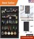 Black Wooden Wall Display Case Secure Storage For Keychains & Pocket Watches
