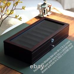 Bonaking Knife Display Case Two-Tier Pocket Knife Case Box Storage for 15-17