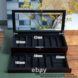 Bonaking Knife Display Case Two-Tier Pocket Knife Case Box Storage for 15-17