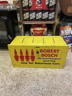 Bosch Spark Plug Store Display Case Counter Cabinet Advertising Metal Sign