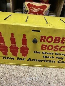 Bosch Spark Plug Store Display Case Counter Cabinet Advertising Metal Sign