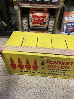 Bosch Spark Plug Store Display Case Counter Cabinet Advertising Metal Sign