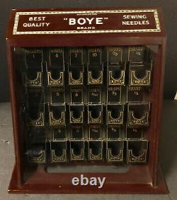 Boye Brand Antique Sewing Needle Countertop Store Display Case Cabinet Excellent