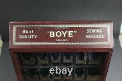 Boye Brand Antique Sewing Needle Countertop Store Display Case Cabinet Excellent