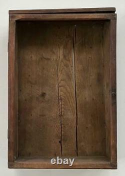 C1890 Folky Country Store Display Case, Original Dry Surface Walnut Pine & Glass