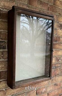 C1890 Folky Country Store Display Case, Original Dry Surface Walnut Pine & Glass