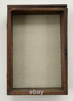 C1890 Folky Country Store Display Case, Original Dry Surface Walnut Pine & Glass