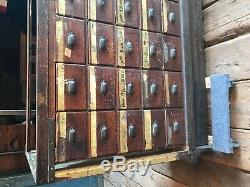 C1890 antique oak haberdashery store cabinet Phil PA 93.5 L x 39.5 h x 26 d
