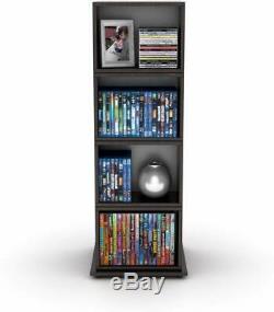 CD Tower Rack DVD Holder Media Storage Disk Case Display Space Organizer Wooden