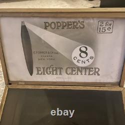 CIGAR STORE DISPLAY CASE Seldom seen Popper's 8 Center countertop country st