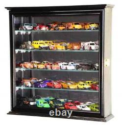 Car Display Case 30 Pcs Matchbox Model Toy Train 1/64 1/43 N HO Black Cabinet