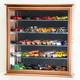 Car Display Case 30 Pcs Matchbox Train 1/64 1/43 N Ho Walnut Glass Shelf Cabinet