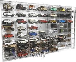 Car Display Case 56 Pcs Matchbox Model Toy 1/64 Diecast with Door Acrylic Cabinet