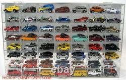Car Display Case 56 Pcs Matchbox Model Toy 1/64 Diecast with Door Acrylic Cabinet
