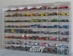 Car Display Case 56 Pcs Matchbox Model Toy 1/64 Diecast with Door Acrylic Cabinet