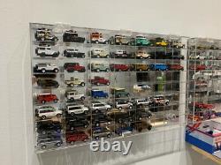 Car Display Case 56 Pcs Matchbox Model Toy 1/64 Diecast with Door Acrylic Cabinet