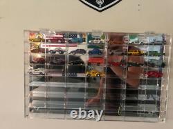 Car Display Case 56 Pcs Matchbox Model Toy 1/64 Diecast with Door Acrylic Cabinet
