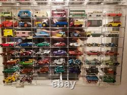 Car Display Case 56 Pcs Matchbox Model Toy 1/64 Diecast with Door Acrylic Cabinet
