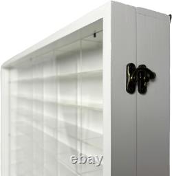 Car Display Case 60 Pcs White Matchbox Model 1/64 Diecast Wood Rack Wall Cabinet