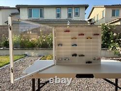 Car Display Case 60 Pcs White Matchbox Model 1/64 Diecast Wood Rack Wall Cabinet