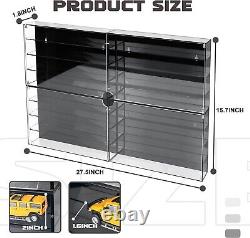 Car Display Case 64 Pcs Acrylic & Black Wheels Matchbox Model 1/64 Diecast Rack