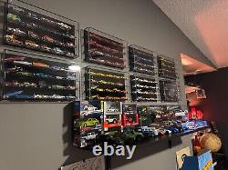 Car Display Case 64 Pcs Acrylic & Black Wheels Matchbox Model 1/64 Diecast Rack
