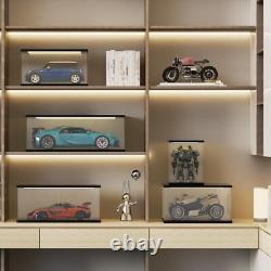 Car Display Case Acrylic 24 in x 12 in LED Light 1/8 Rack 1/12 Model Diecast Box