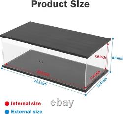 Car Display Case Acrylic 24 in x 12 in LED Light 1/8 Rack 1/12 Model Diecast Box